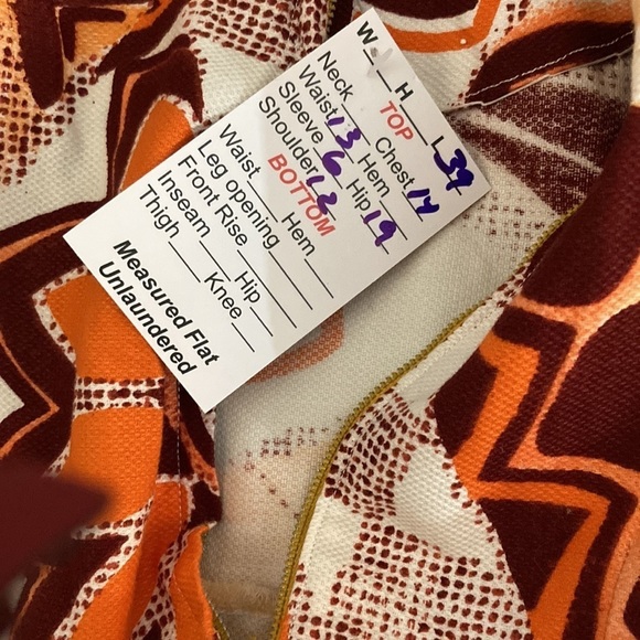 Vintage‎ 60’s petite or tween orange and maroon barkcloth 28” chest 116 - Picture 6 of 6